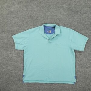 Orvis Polo Shirt Mens XL Blue 100% Cotton Knit Casual Golf Short Sleeve Logo
